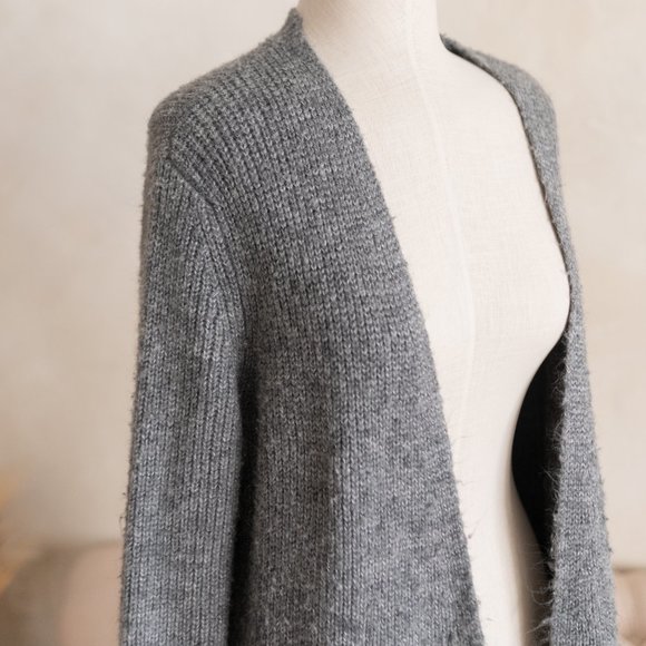 Women’s Halogen Gray‎ Long Open Front Wool Blend Cardigan size M - Picture 6 of 11